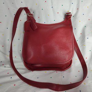 COACH 9135 Saddle Crossbody Bag Burgundy Red Leather Purse